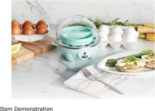 Alt view image 8 of 10 - Hamilton Beach 25504 Teal 3-in-1 Egg Cooker with 7 Egg Capacity