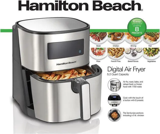 Alt view image 7 of 7 - Hamilton Beach 35075 5 Liter Digital Air Fryer with Nonstick Basket