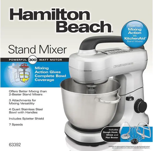 Alt view image 5 of 12 - Hamilton Beach 63392G 7 Speed Stand Mixer Silver