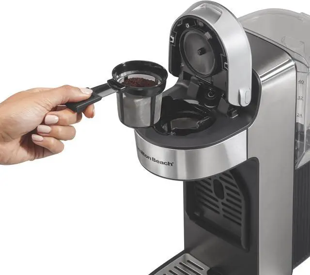 Alt view image 5 of 7 - Hamilton Beach 49987 The Scoop Single-Serve Stainless Steel Coffee Maker with Removable Reservoir