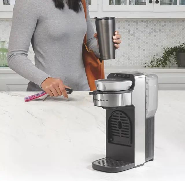 Alt view image 7 of 7 - Hamilton Beach 49987 The Scoop Single-Serve Stainless Steel Coffee Maker with Removable Reservoir