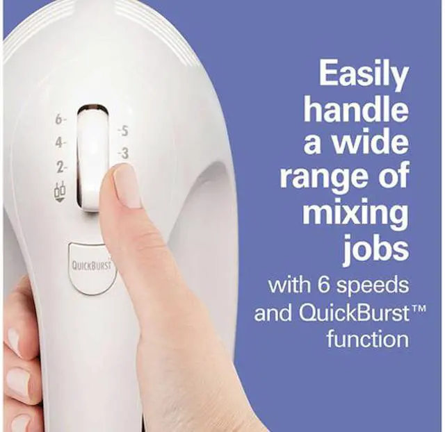 Alt view image 5 of 7 - Hamilton Beach 62636 6 Speed Hand Mixer with Easy Clean Beaters White