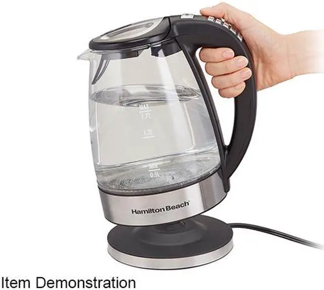 Alt view image 3 of 3 - Hamilton Beach 40941R 1.7 Liter Variable Temperature Glass Kettle