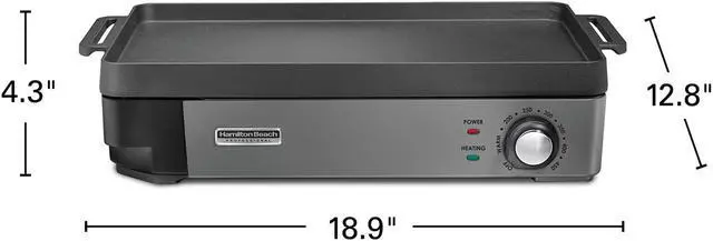 Alt view image 2 of 8 - Hamilton Beach 38560 Professional Cast Iron Electric Grill 10" x 16" with Removable Cooktop