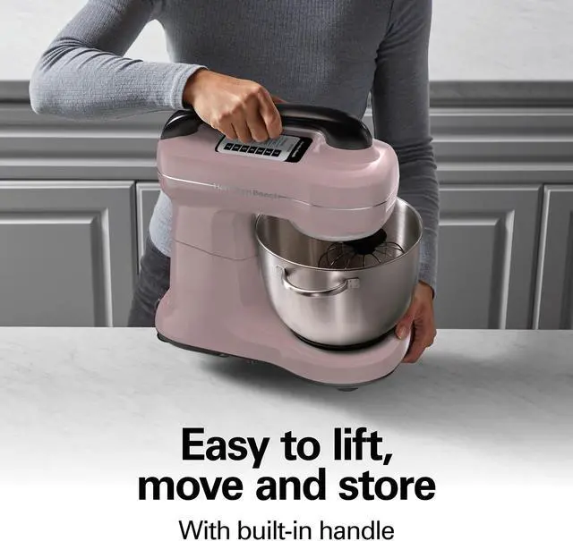 Alt view image 6 of 7 - Hamilton Beach 63396 7 Speed Stand Mixer, 4 Quart Rose