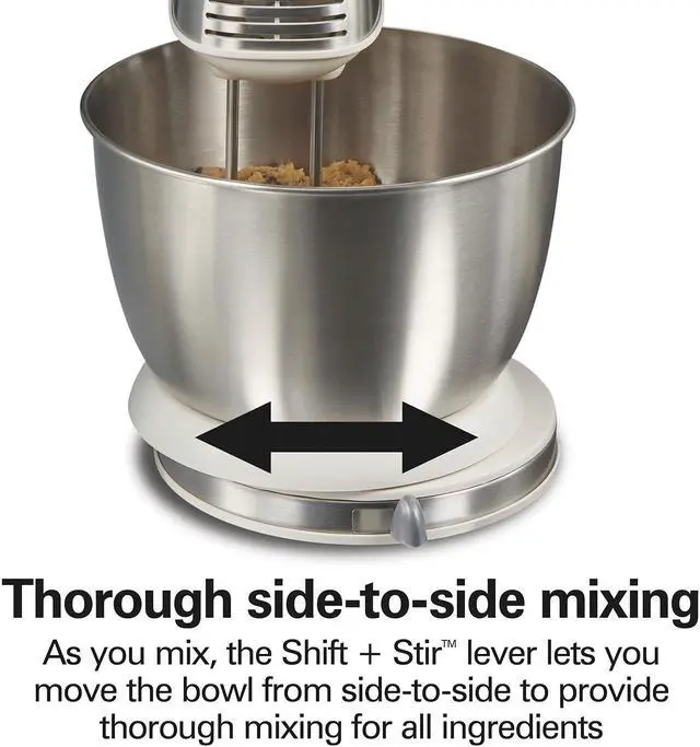 Alt view image 5 of 5 - Hamilton Beach 64655 Classic 4 Quart 6 Speed Stand Mixer White