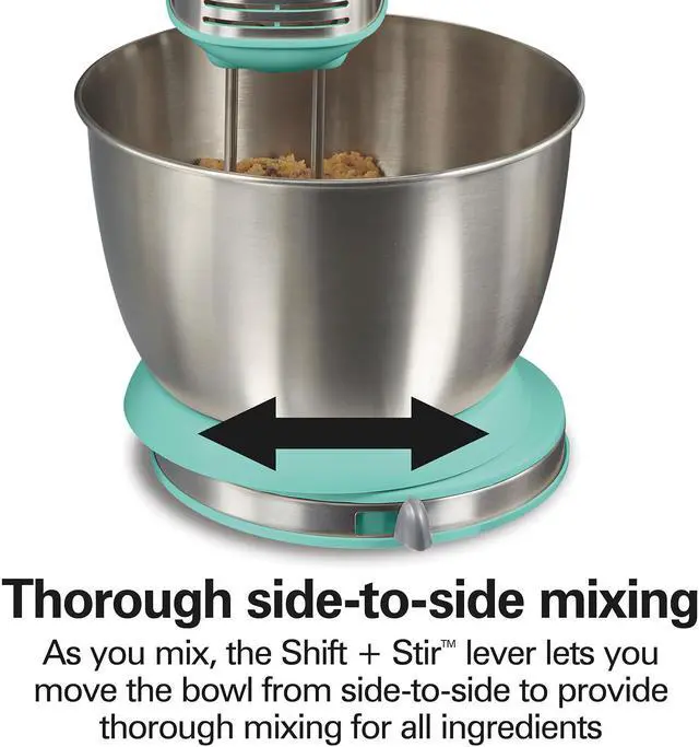 Alt view image 4 of 4 - Hamilton Beach 64658 Classic 4 Quart 6 Speed Stand Mixer Aqua Blue