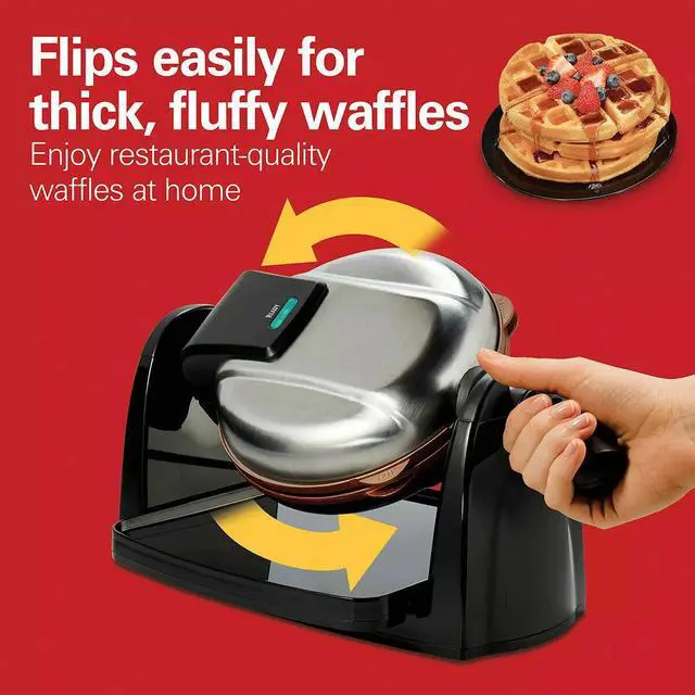 Alt view image 6 of 6 - Hamilton Beach 26133 Durathon Removable-Grid Belgian Waffle Maker