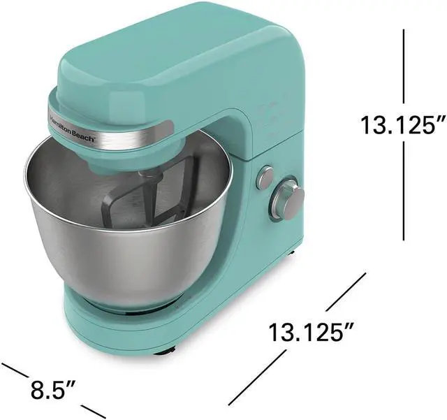 Alt view image 3 of 5 - Hamilton Beach 63387 Stand Mixer 7 Speeds 4 Quart Capacity Aqua Blue