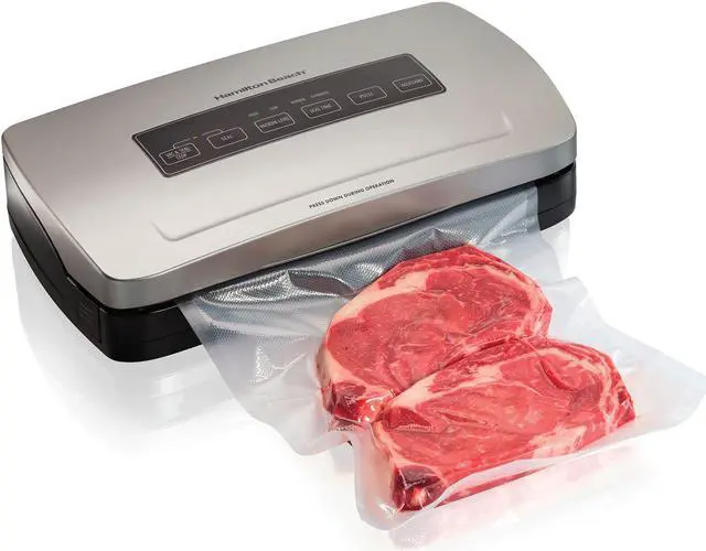 Main image of Hamilton Beach NutriFresh Vacuum Sealer Machine with Roll Cutter and BPA Food Sealing Starter Kit - Silver 78220
