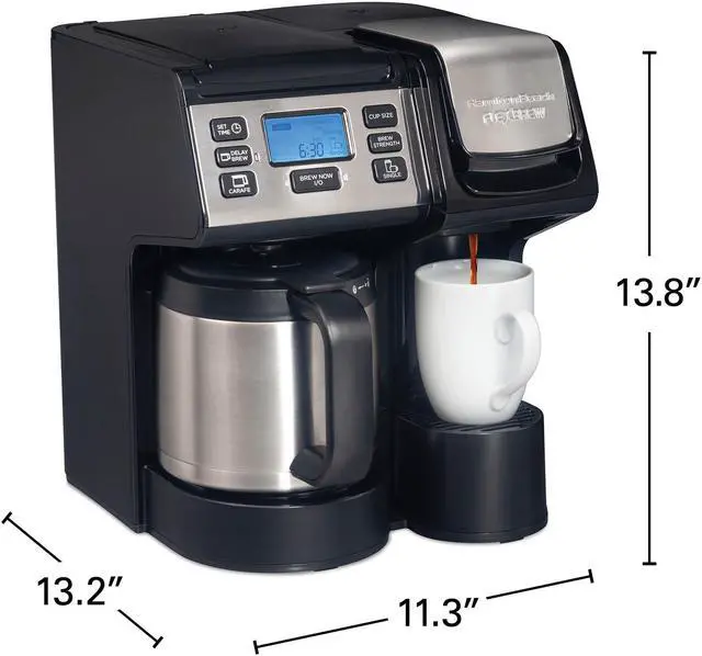 Alt view image 8 of 8 - Hamilton Beach 49920 Black FlexBrew TRIO Coffee Maker with 12 Cup Thermal Carafe