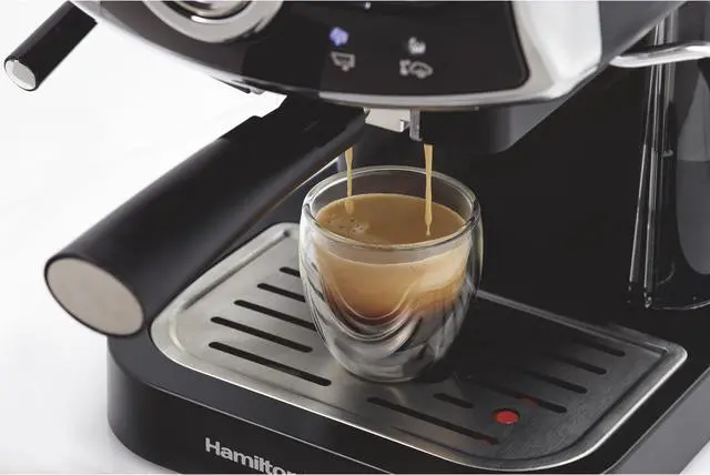 Alt view image 4 of 6 - Hamilton Beach Slide & Lock™ Espresso Maker w/ Milk Steam Wand