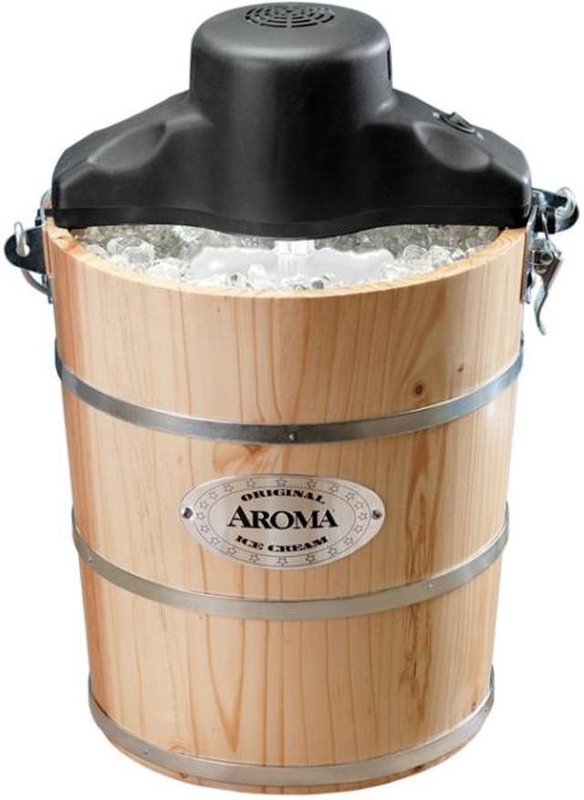 Aroma AIC-206EM Traditional outlet Ice Cream Maker - 6 Quart Capacity, Motorized Churne