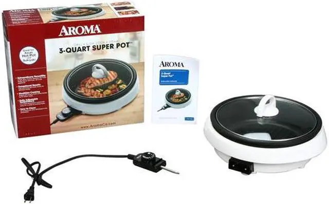 Alt view image 4 of 10 - Aroma Housewares ASP-137 3-in-1 3-Quart Super Pot with Grill Plate