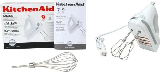 Alt view image 6 of 6 - KitchenAid KHM9PWH 9 Speed Hand Mixer White