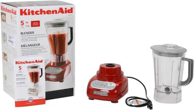 Alt view image 6 of 6 - KitchenAid KSB560ER Empire Red 56 oz. Jar Size 56 oz. Polycarbonate Pitcher Blender 5 speeds