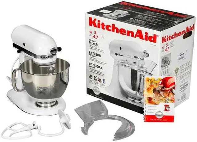 Alt view image 8 of 8 - KitchenAid KSM150PSWH Artisan Stand Mixer with Pouring Shield, 5 Quarts, White
