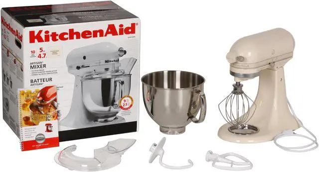 Alt view image 7 of 7 - KitchenAid KSM150PSAC Artisan Series 5-Quart Tilt-Head Stand Mixer Almond Cream