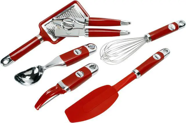 Main image of KitchenAid KM406ER 6-Piece Gadget Set, Red
