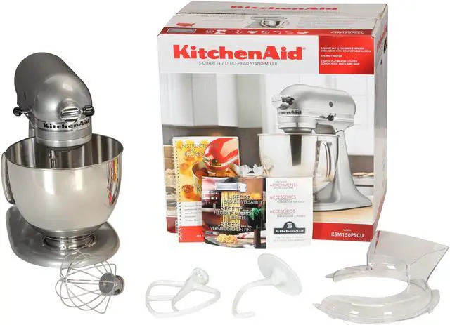 Alt view image 7 of 7 - KitchenAid KSM150PSCU Artisan Series 5-Quart Tilt-Head Stand Mixer Contour Silver