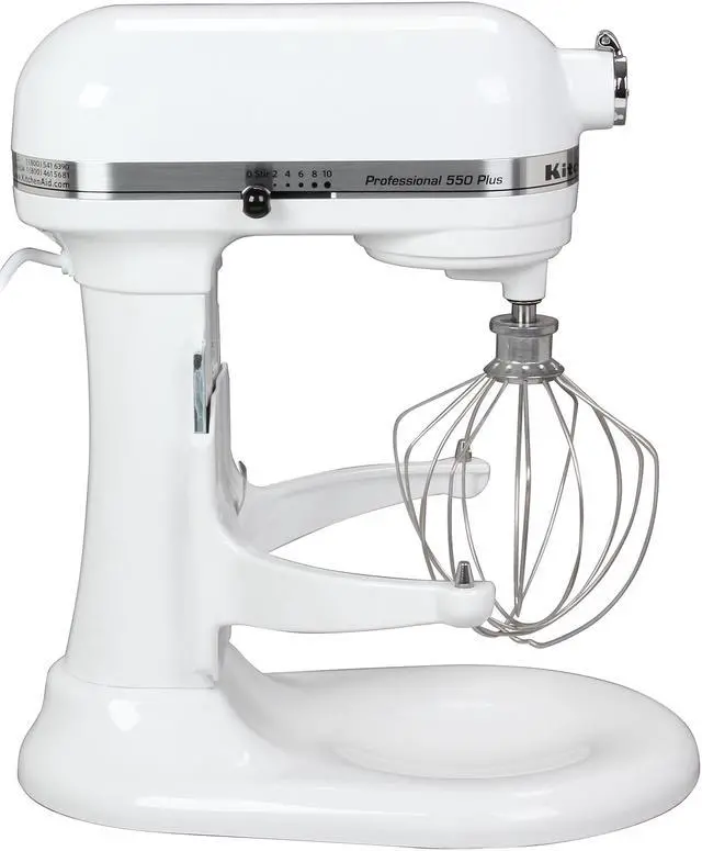 Alt view image 3 of 6 - KitchenAid KV25MEXWH Professional 550 Plus 5.5 Qt. Stand Mixer, Bowl Lift White
