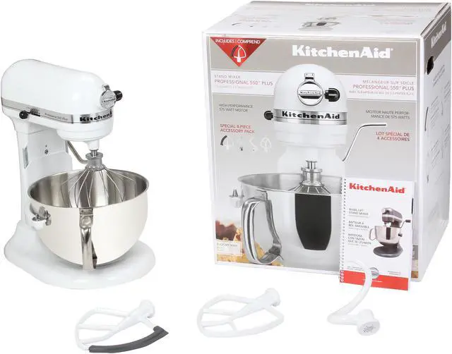 Alt view image 6 of 6 - KitchenAid KV25MEXWH Professional 550 Plus 5.5 Qt. Stand Mixer, Bowl Lift White