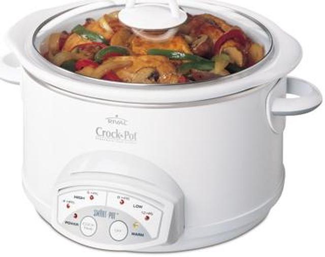  Crock-Pot 38501-W 5-Quart Round Smart-Pot Slow Cooker, White:  Home & Kitchen