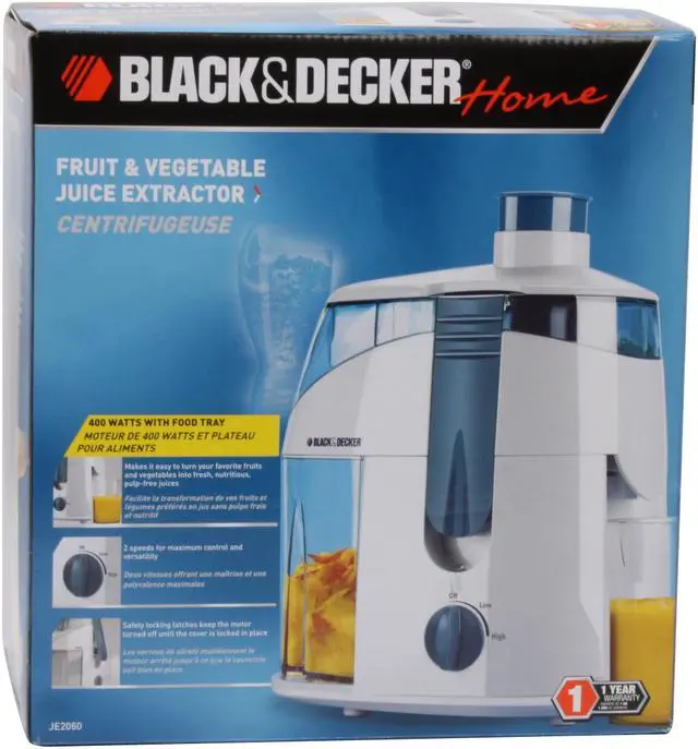 Alt view image 9 of 9 - Black & Decker JE2060 FRUIT & VEGETABLE JUICE EXTRACTOR