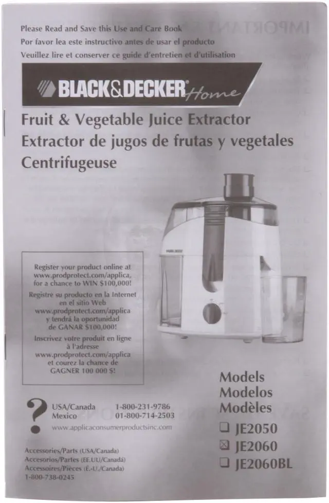 Alt view image 8 of 9 - Black & Decker JE2060 FRUIT & VEGETABLE JUICE EXTRACTOR