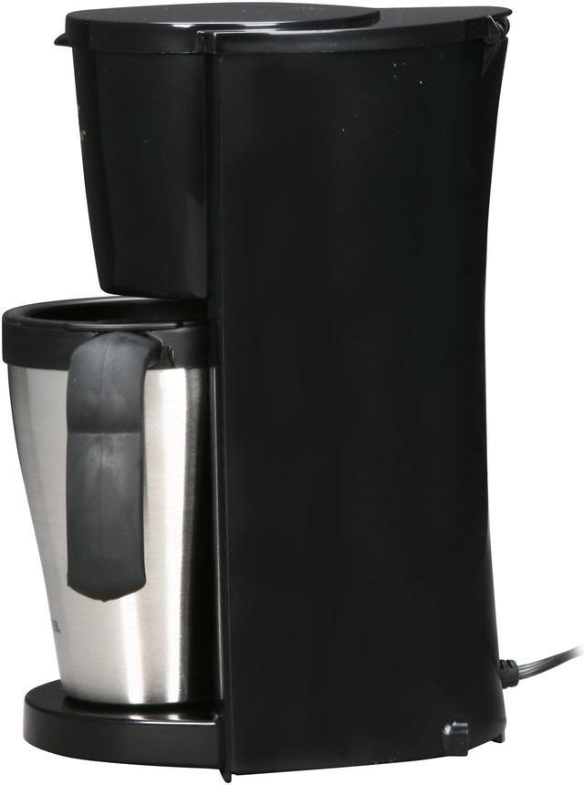 BLACK+DECKER DCM18S Brew 'n Go Personal Coffeemaker with Travel Mug, Black/Stainless  Steel 