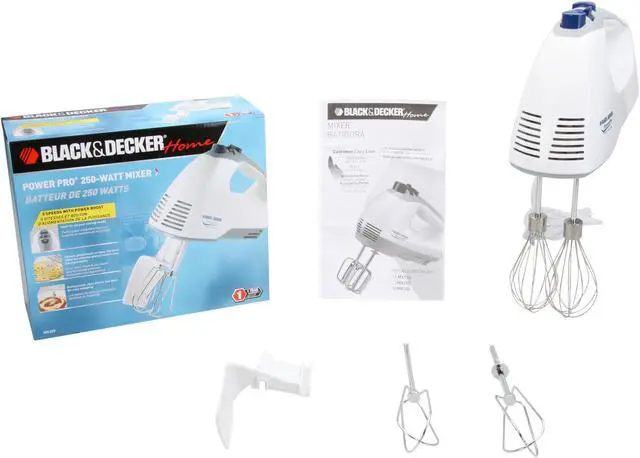 Alt view image 5 of 5 - Black & Decker MX300 PowerPro 250-Watt Mixer White