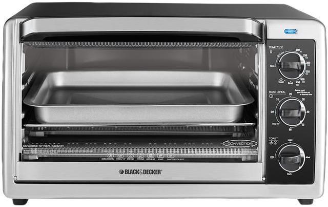 Black + Decker Countertop Convection Toaster Oven Stainless Steel 9-Slice.