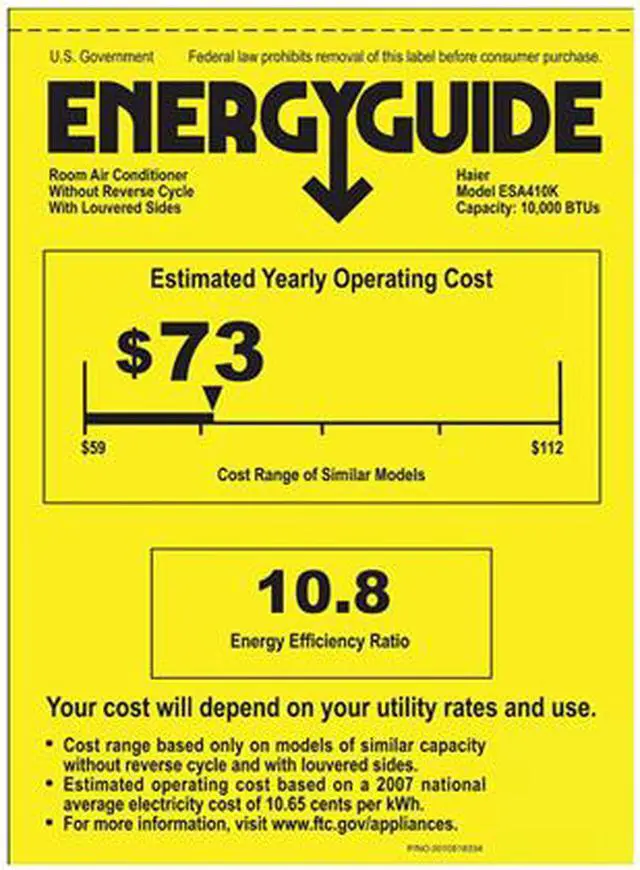 Alt view image 7 of 7 - Haier ESA410K 10,000 Cooling Capacity (BTU) Window Air Conditioner with Remote Control