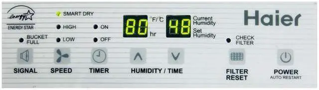 Alt view image 4 of 6 - Haier DE45EM 45 Pint Capacity Portable Electronic Air Dehumidifier with Drain, White