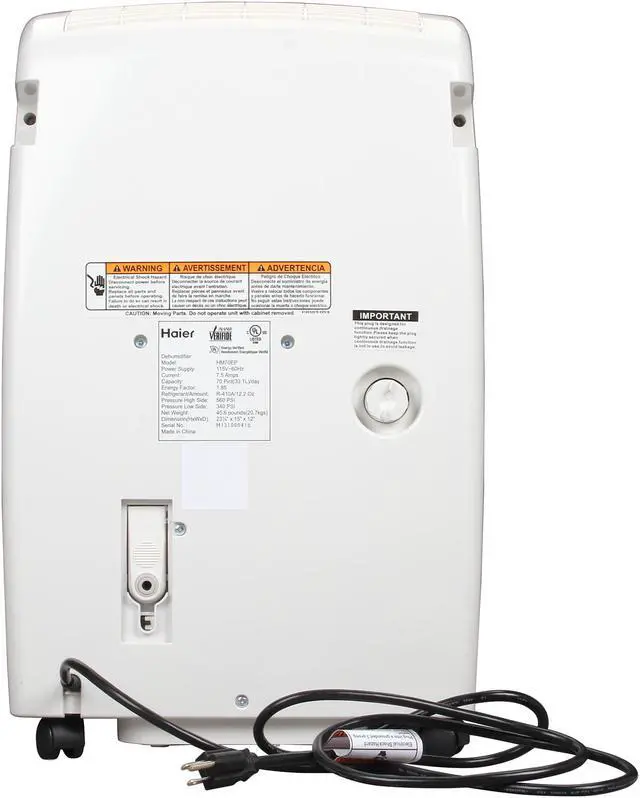 Alt view image 4 of 7 - Haier Electronic Air Dehumidifier with Pump, 70-Pint, Energy Star Rated | HM70EP