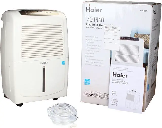 Alt view image 7 of 7 - Haier Electronic Air Dehumidifier with Pump, 70-Pint, Energy Star Rated | HM70EP