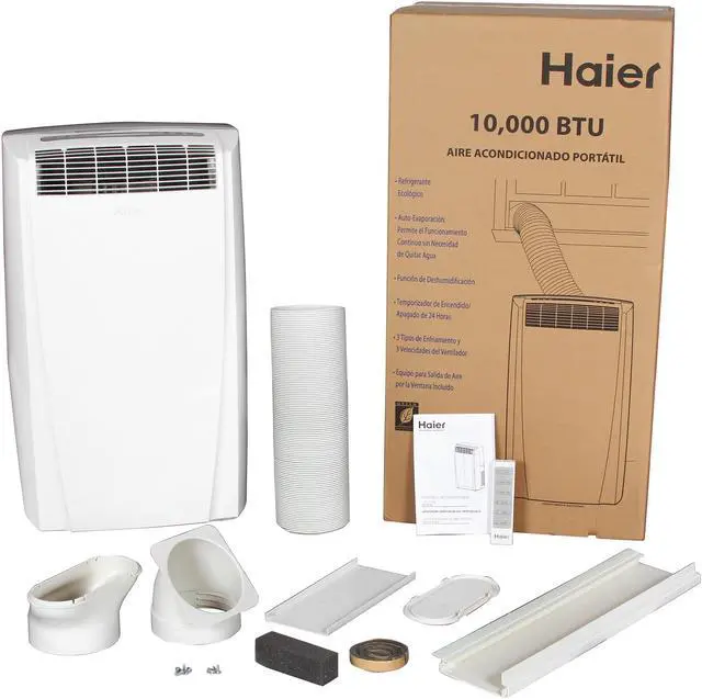 Alt view image 7 of 7 - Haier HPD10XCM-LW 10,000-BTU Room Portable Air Conditioner