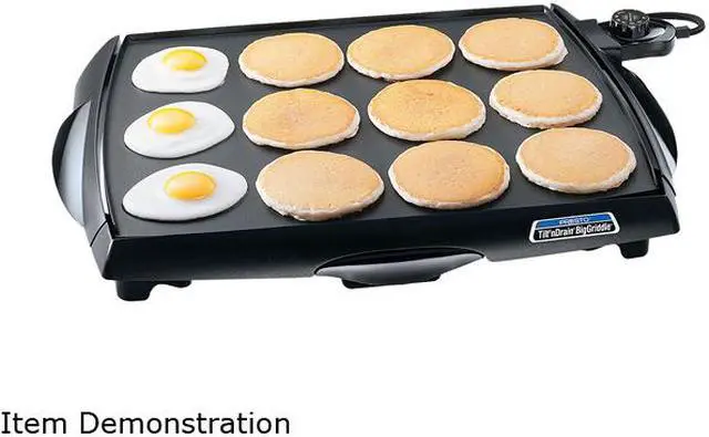 Alt view image 2 of 5 - PRESTO 07046 Tilt'nDrain BigGriddle Cool Touch Griddle, Black