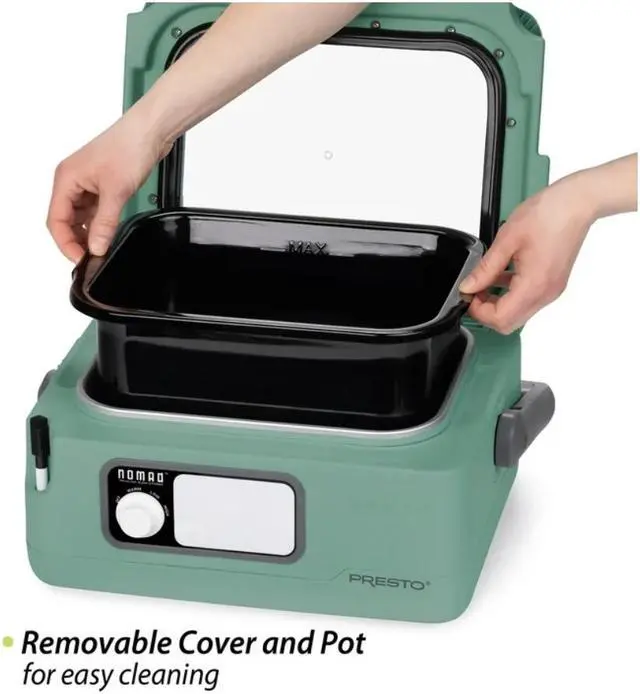 Alt view image 7 of 7 - PRESTO Green Presto 6-Quart Nomad® Traveling Slow Cooker, Green 06016