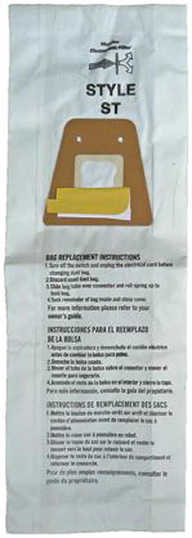 Alt view image 2 of 3 - Sanitaire EUR 63213-10 Style ST Disposable Vacuum Bags for SC600 & SC800 Series, 50 / Case