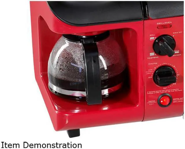 Alt view image 5 of 7 - Nostalgia BSET300RETRORED Retro Series 3-in-1 Family Size Breakfast Station, Red