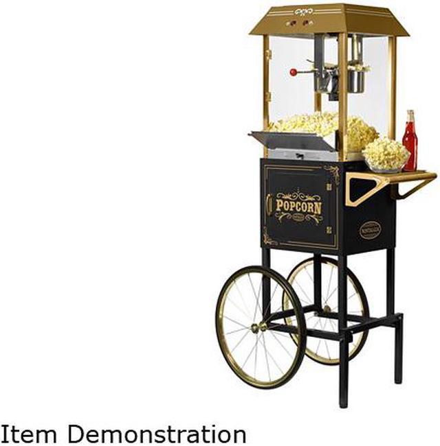 Nostalgia NKPCRT10BK Vintage 10 oz. Vintage Professional Popcorn Machine  Cart - 59 in. Tall - Black NKPCRT10BK - The Home Depot