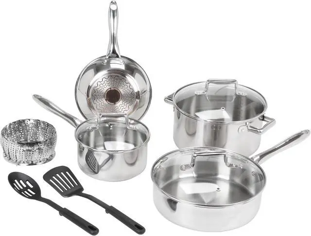 Main image of T-FAL C839SA74 Performance Stainless Steel Copper 10-Piece Set, Silver