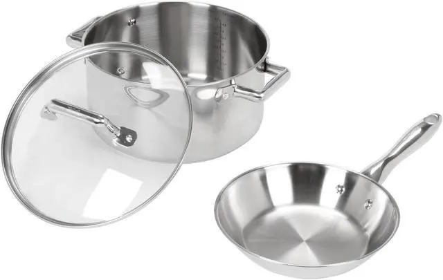 Alt view image 3 of 5 - T-FAL C839SA74 Performance Stainless Steel Copper 10-Piece Set, Silver