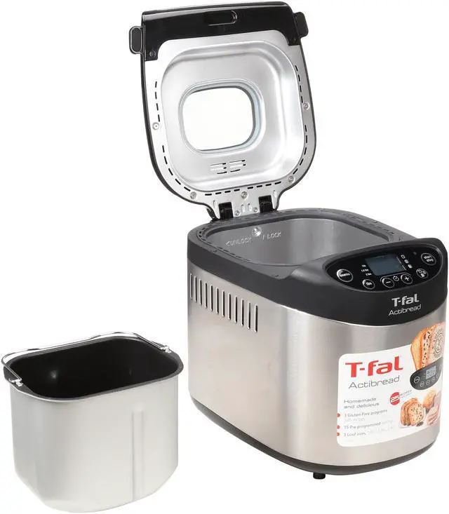 Alt view image 6 of 7 - T-fal PF311 ActiBread 15 Programs Bread Machine Stainless Steel Housing Nonstick Coating Automatic Bread Maker with LCD Display, 700-watt, Silver