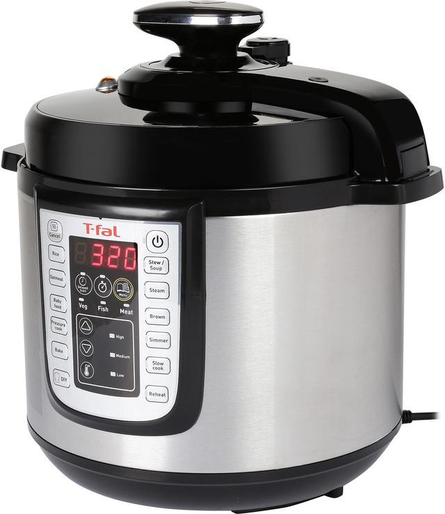 T-Fal CY505E51 6 Qt. 12-in-1 Programmable Electric Multi-Functional Pressure  Cooker, Stainless Steel (Silver)/Black 