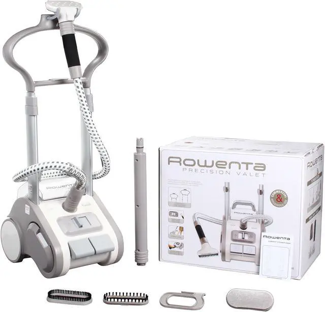 Alt view image 8 of 8 - Rowenta IS9200 Precision Valet Commercial Garment Steamer 1550W Telescopic Full Size Automatic Cord Rewinder Accessories, Silver