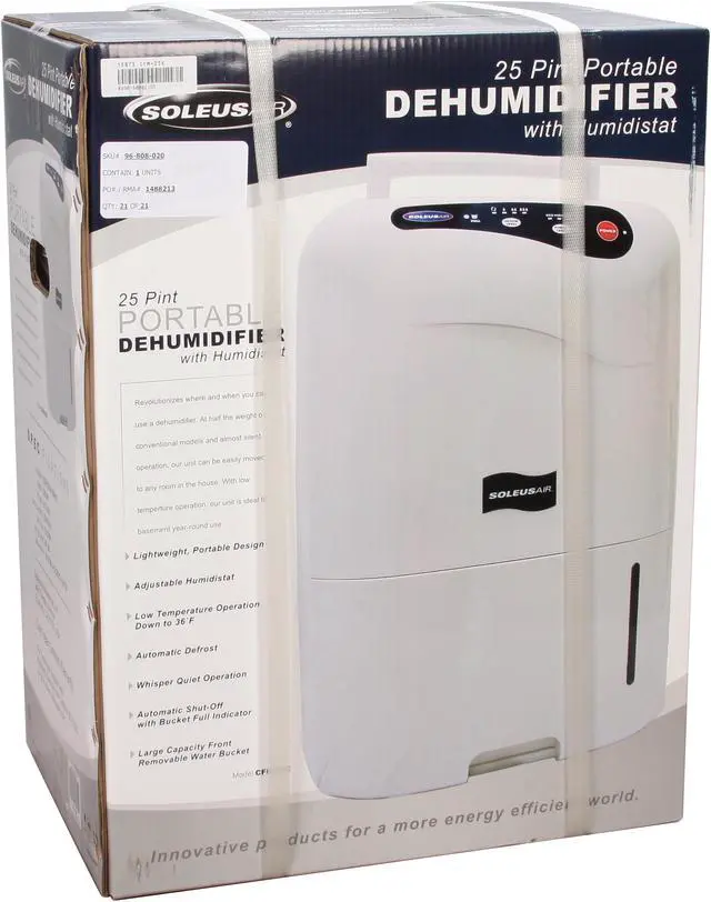 Alt view image 14 of 14 - Soleus Air CFM-25 25 Pint Dehumidifier White