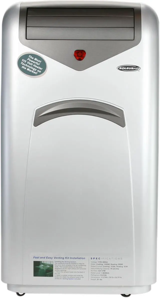 Alt view image 2 of 6 - SOLEUS AIR LX-100HP 4-in-1 10,000 BTU Capacity Portable Air Conditioner/Heater/Dehumidifier/Fan with Remote Control