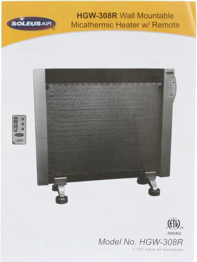 Alt view image 12 of 13 - Soleus Air HGW-308R Wall Mounted Micathermic Heater with Remote Control